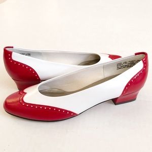 Hush Puppies red and white wingtip shoes